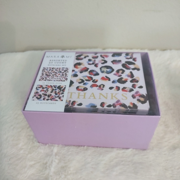 Thank You Cards Mara Mi 2 Sets 50 Count Each Blank Pink Animal/Gray Ribbon - Picture 4 of 5